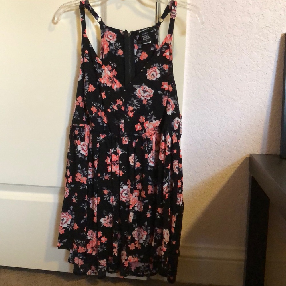 Black and pink floral top